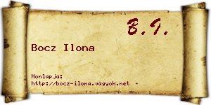 Bocz Ilona névjegykártya